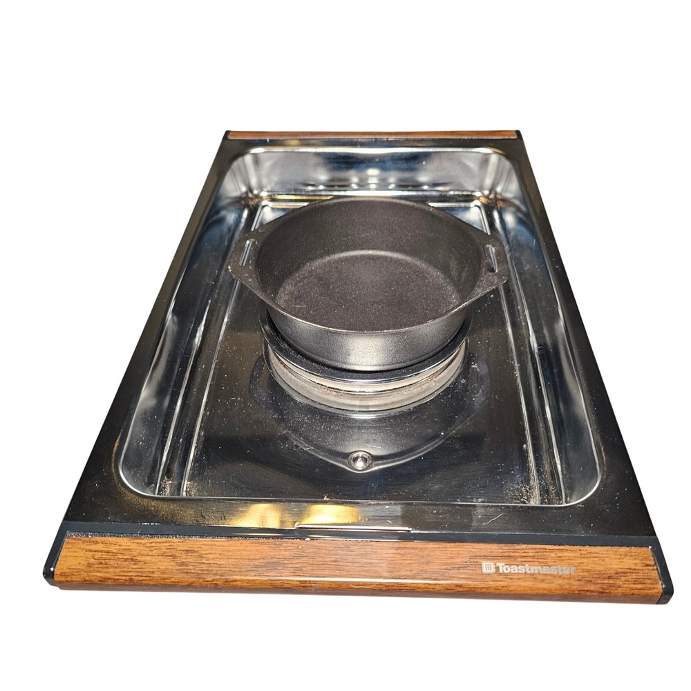 Vintage Toastmaster Snack Center‎ Chip & Dip Hot Plate Wood Grain 430W MCM